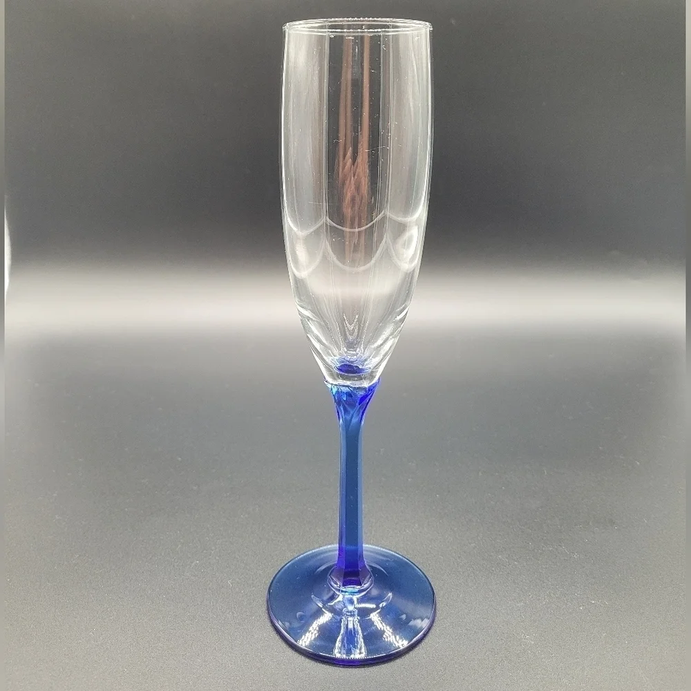 Vintage Blue Libbey Domaine Champagne Glass Flute (Replacement)​​​